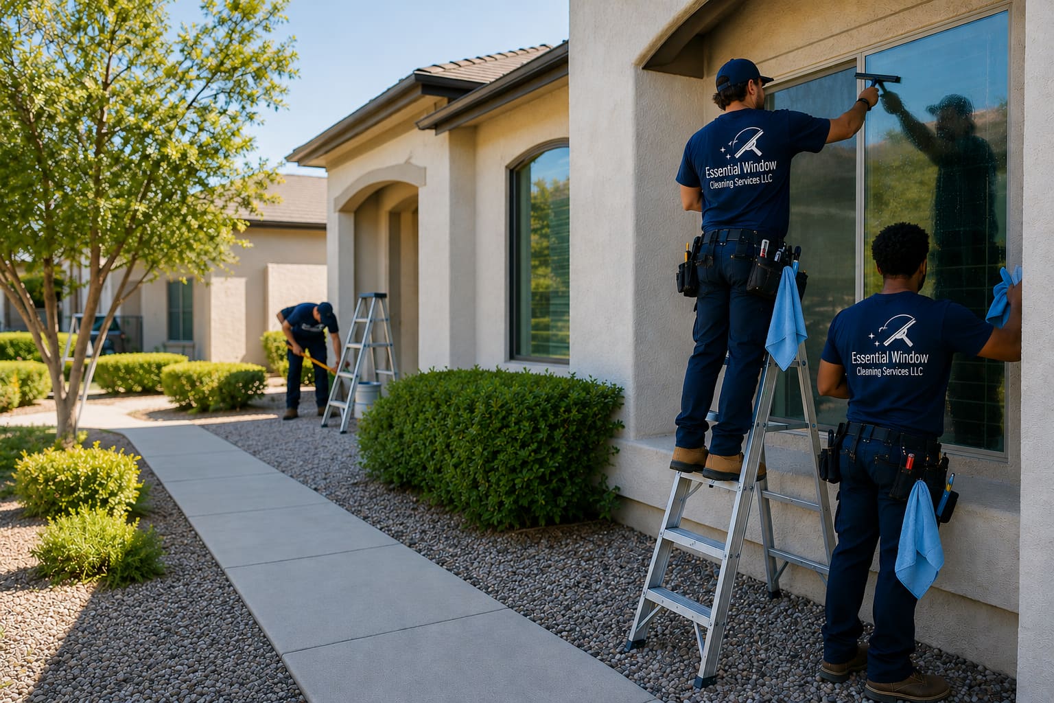 Essential Window Cleaning Services team at work in Buckeye, AZ